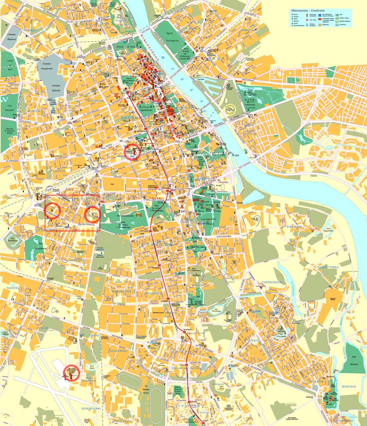 street map Varssavi kesklinn
