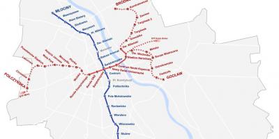 Metroo kaart Varssavi