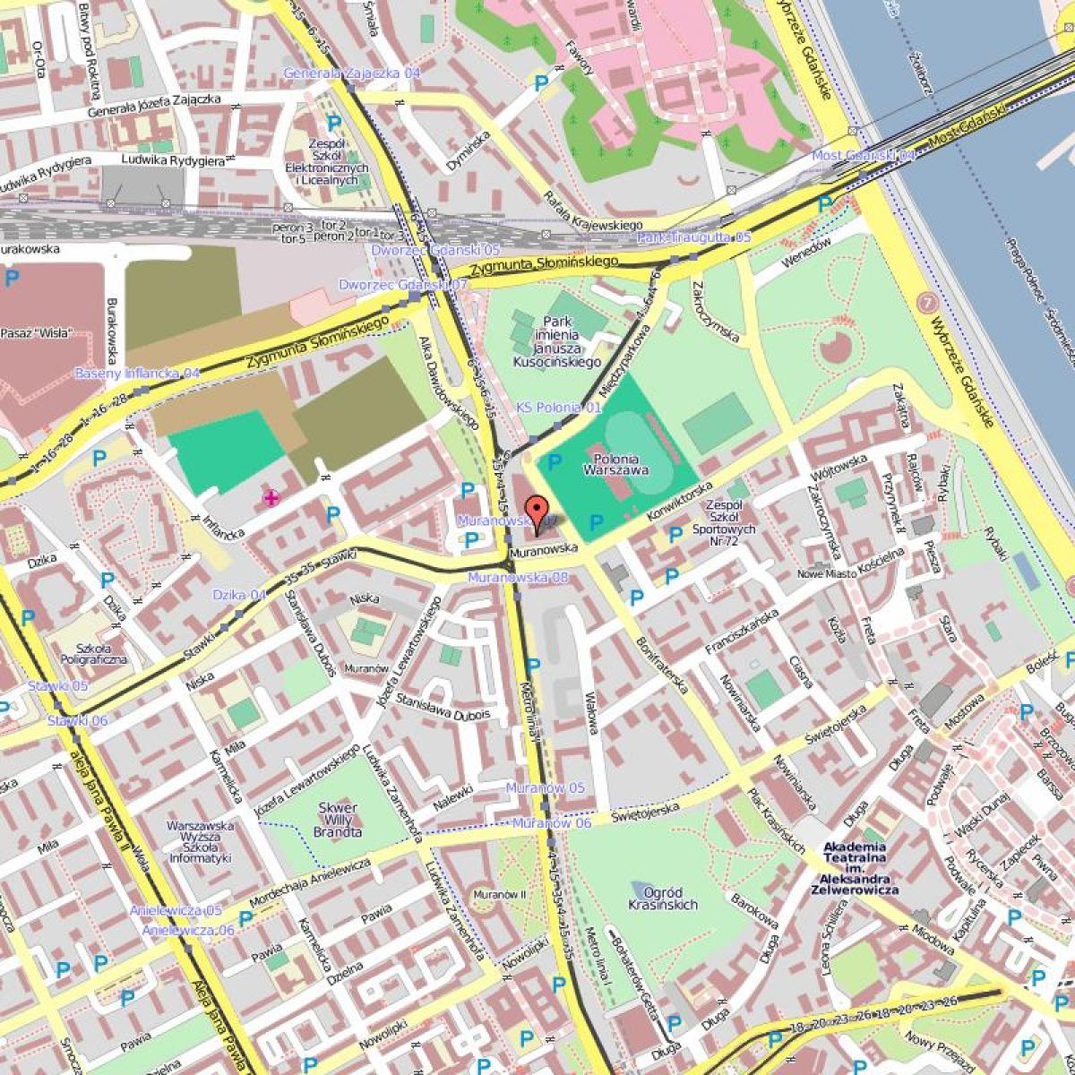Kaart vanalinn, Varssavi, poola