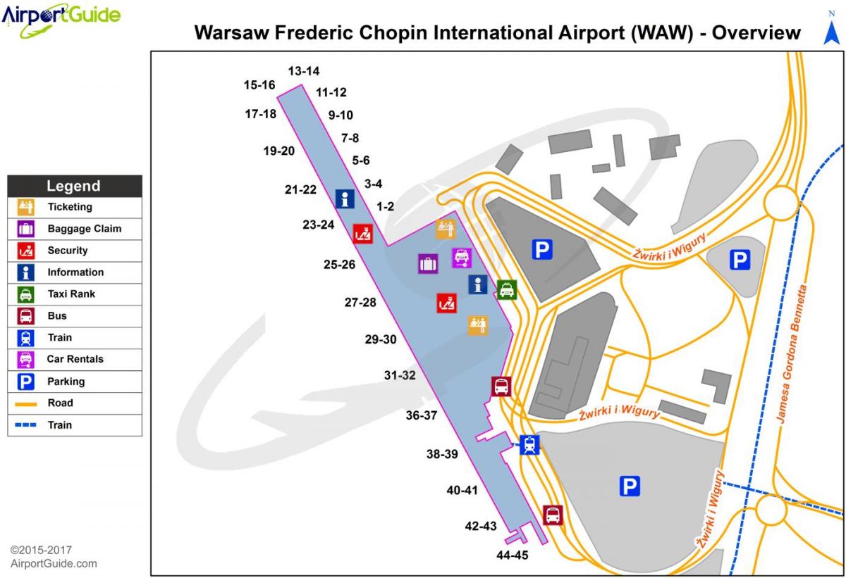Varssavi waw lennujaam kaart