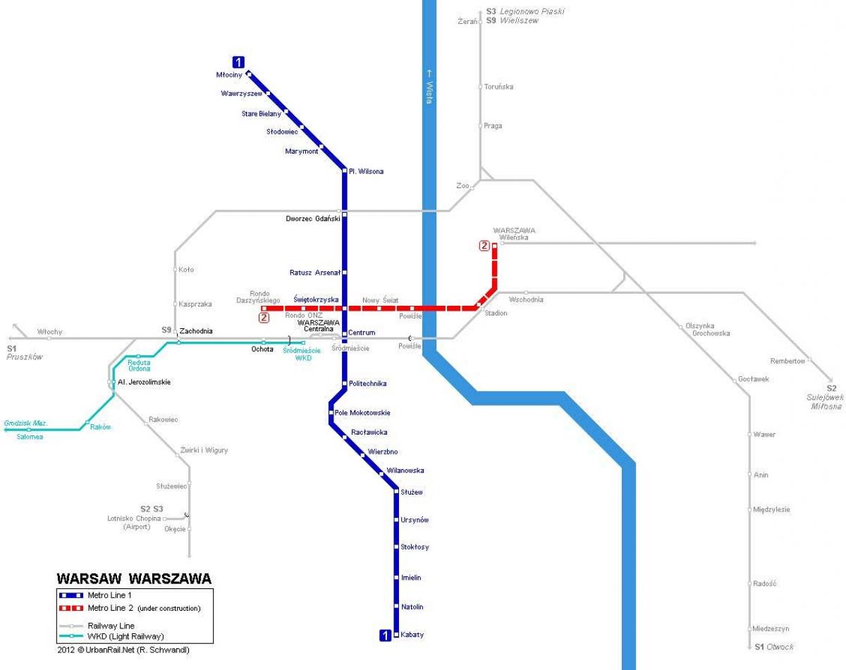 kaart metro Varssavi