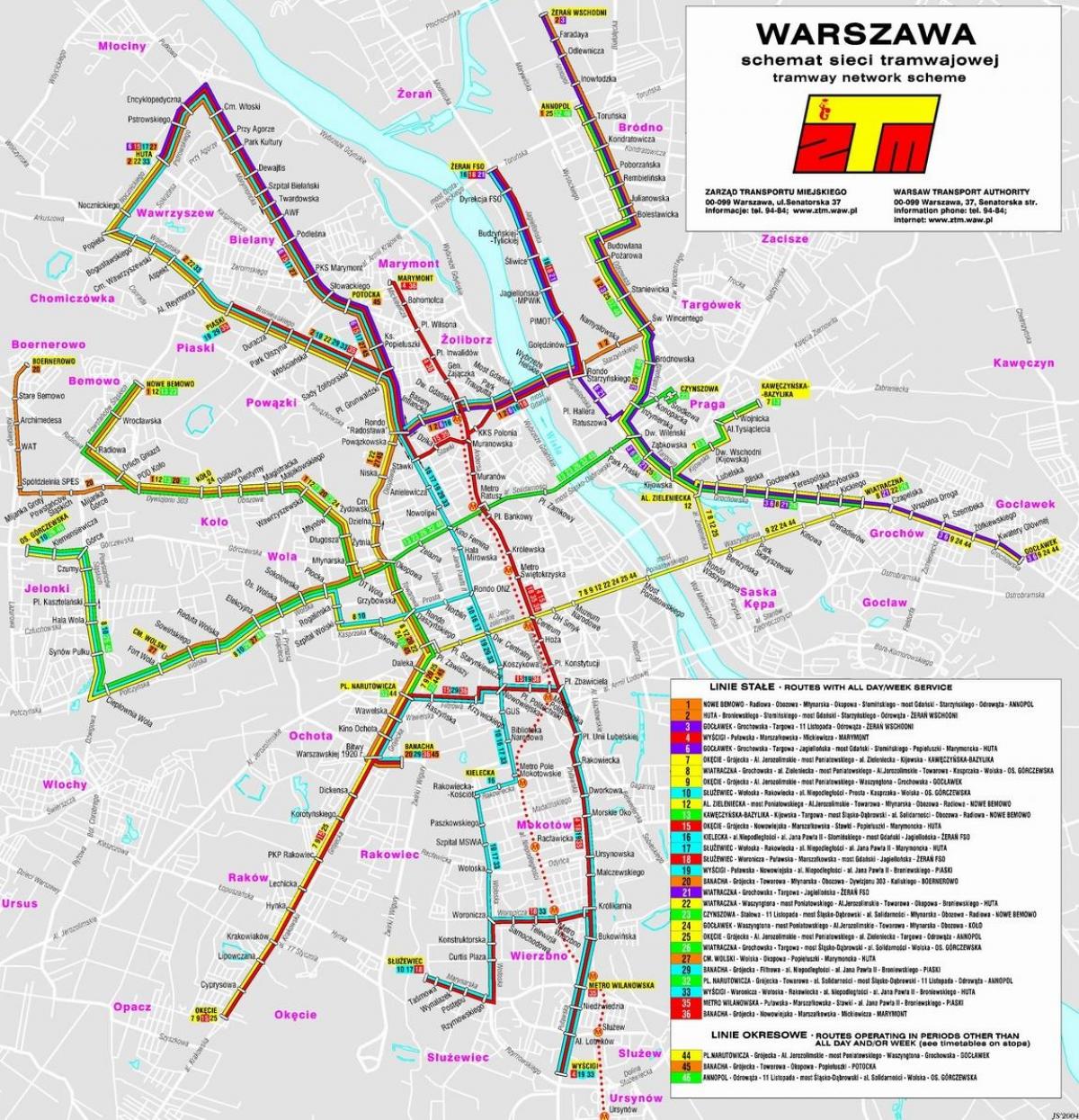 Kaart Varssavi transiidi 