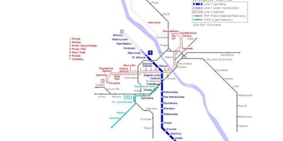 Varssavi metroo kaart